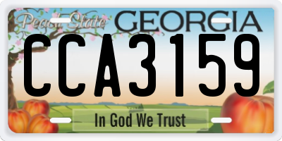 GA license plate CCA3159