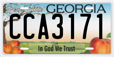 GA license plate CCA3171
