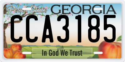 GA license plate CCA3185