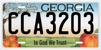 GA license plate CCA3203