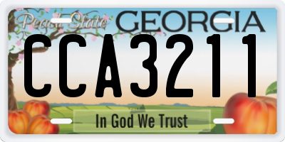 GA license plate CCA3211