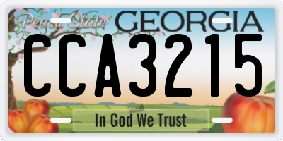 GA license plate CCA3215