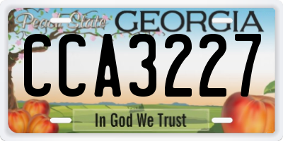 GA license plate CCA3227
