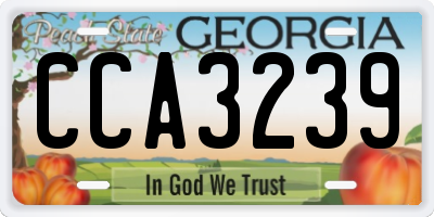 GA license plate CCA3239