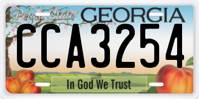 GA license plate CCA3254