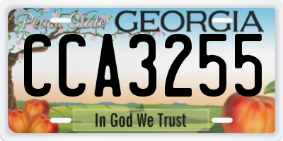 GA license plate CCA3255