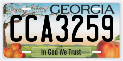 GA license plate CCA3259