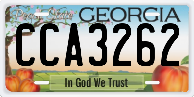 GA license plate CCA3262