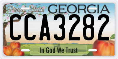 GA license plate CCA3282