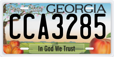 GA license plate CCA3285