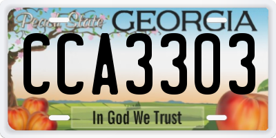 GA license plate CCA3303