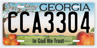 GA license plate CCA3304