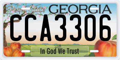 GA license plate CCA3306