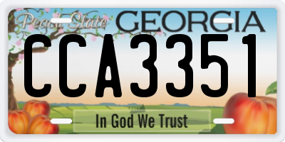 GA license plate CCA3351