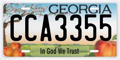GA license plate CCA3355