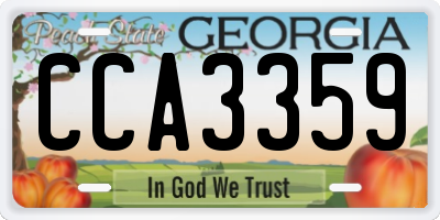 GA license plate CCA3359