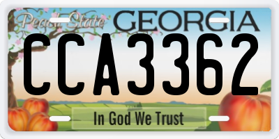 GA license plate CCA3362
