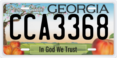 GA license plate CCA3368