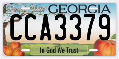 GA license plate CCA3379