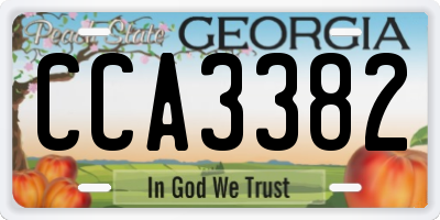 GA license plate CCA3382