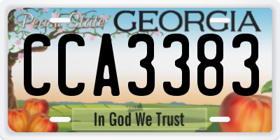 GA license plate CCA3383