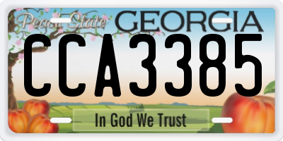 GA license plate CCA3385
