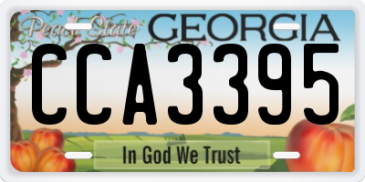 GA license plate CCA3395