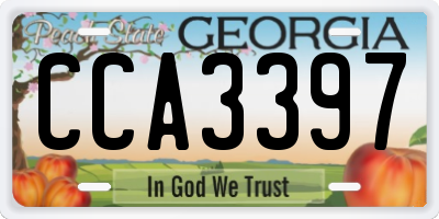 GA license plate CCA3397