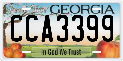GA license plate CCA3399