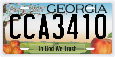 GA license plate CCA3410