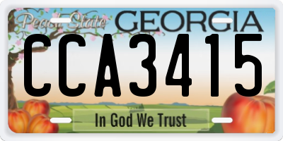 GA license plate CCA3415