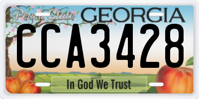 GA license plate CCA3428