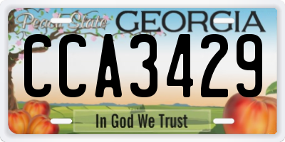 GA license plate CCA3429