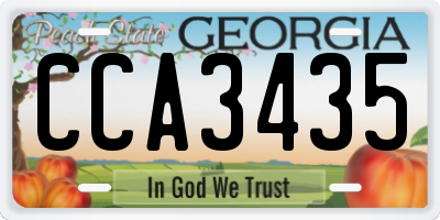 GA license plate CCA3435