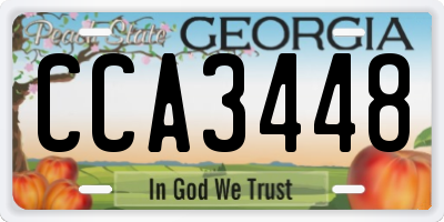 GA license plate CCA3448