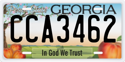 GA license plate CCA3462