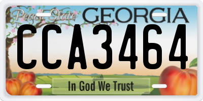 GA license plate CCA3464