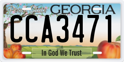 GA license plate CCA3471