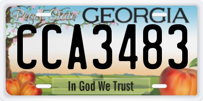 GA license plate CCA3483