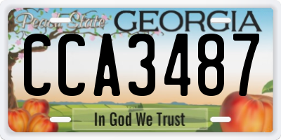 GA license plate CCA3487