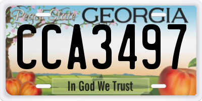 GA license plate CCA3497