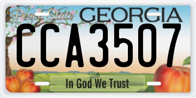 GA license plate CCA3507