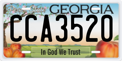 GA license plate CCA3520