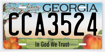 GA license plate CCA3524
