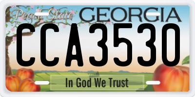 GA license plate CCA3530