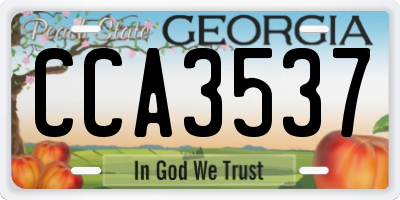 GA license plate CCA3537