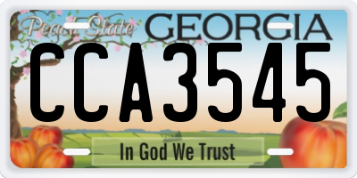 GA license plate CCA3545