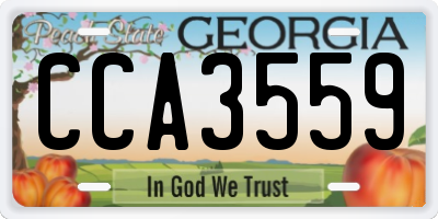 GA license plate CCA3559
