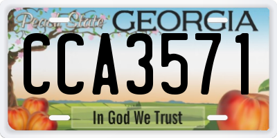 GA license plate CCA3571