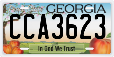 GA license plate CCA3623